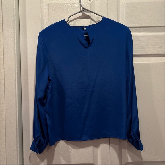 Vintage Blue Hana Sung Chiffon Blouse - Size 8 - Picture 5 of 6